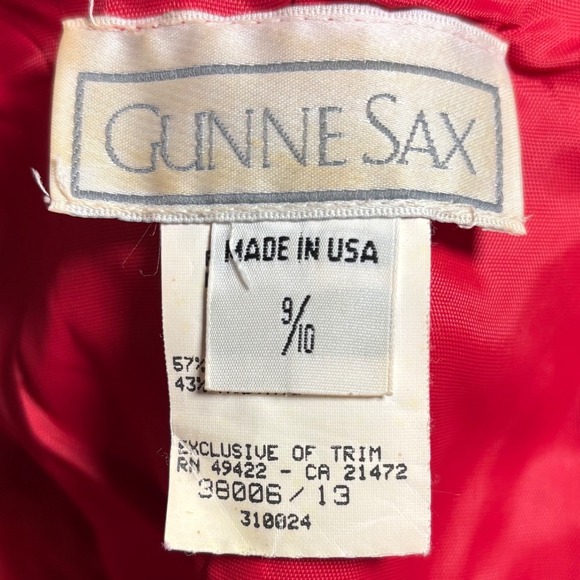 Vintage Gunne Sax Red Brocade Off Shoulder Bow Dress Sz 9/10 Prom Hoco Pageant - Picture 7 of 12